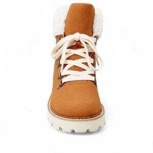 Faux Suede/Fur Lace Up Boots